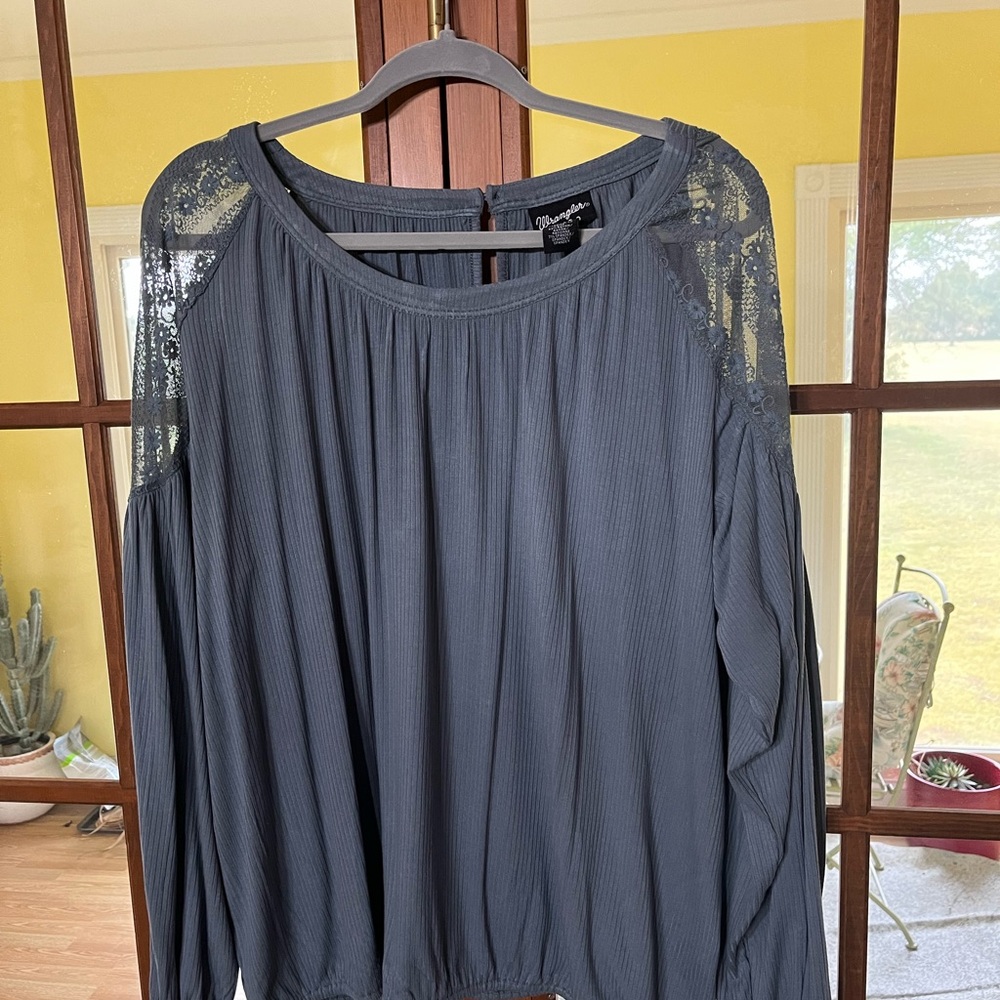 Wrangler Blouse with Lace Sleeves